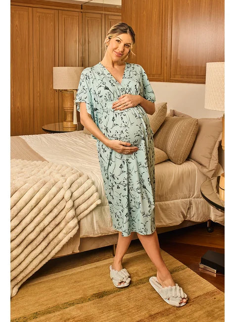 Camisola Kaftã Estampa Floral Blu