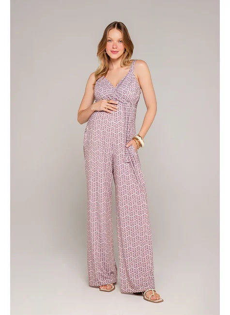 Macacão Malha Pantalona Estampa Palermo