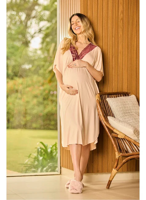 Camisola Kaftã Rosê Bordoux