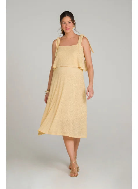 Vestido Alças Malha Tricô Fresh